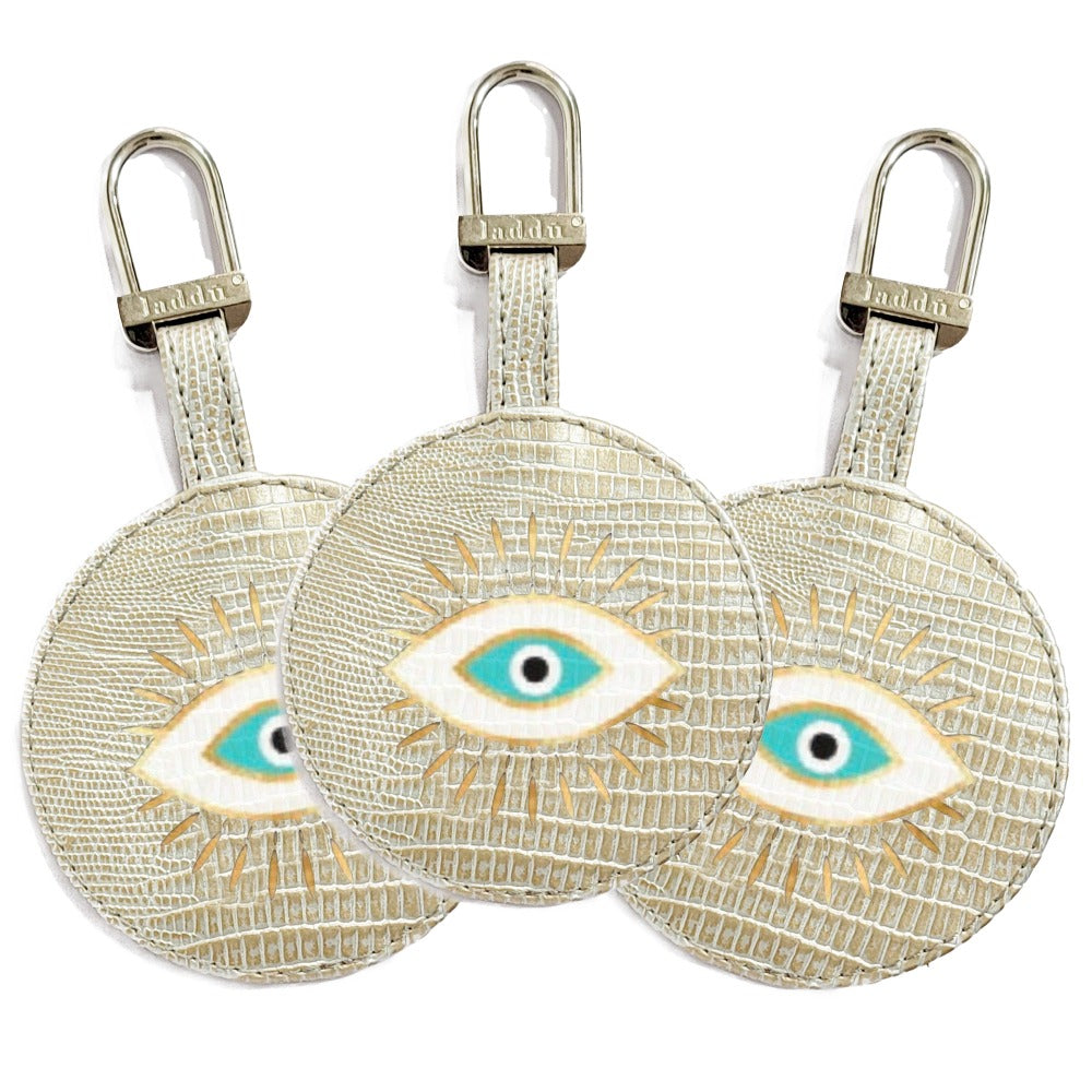 LLAVERO TEJUS PLATA BEIGE