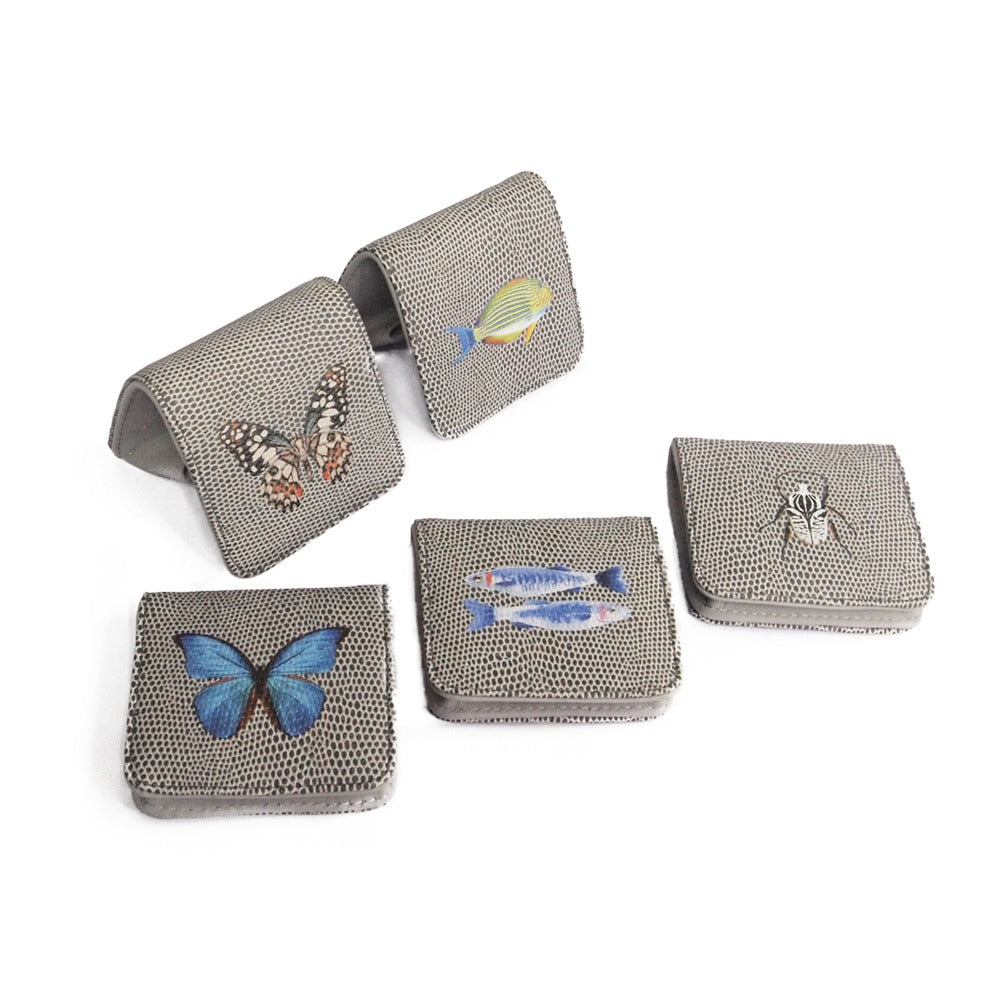 MONEDERO CUADRADO REPTIL GRIS