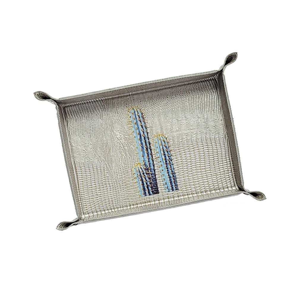 VACIA BOLSILLOS GRANDE TEJUS PLATA BEIGE