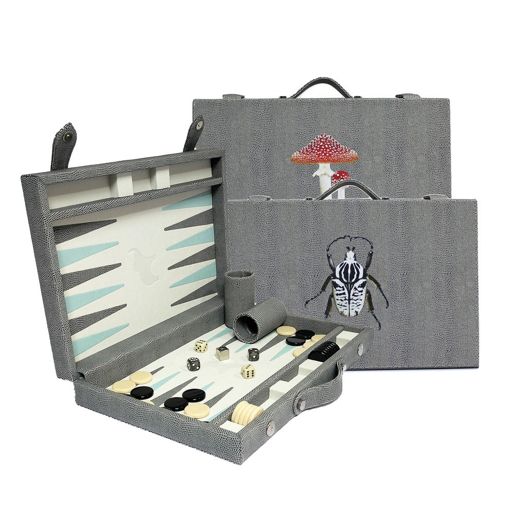 BACKGAMMON MEDIANO REPTIL GRIS