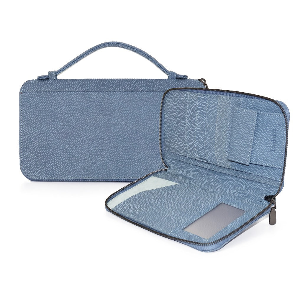 PORTA DOCUMENTOS DE PIEL CON MUÑEQUERA