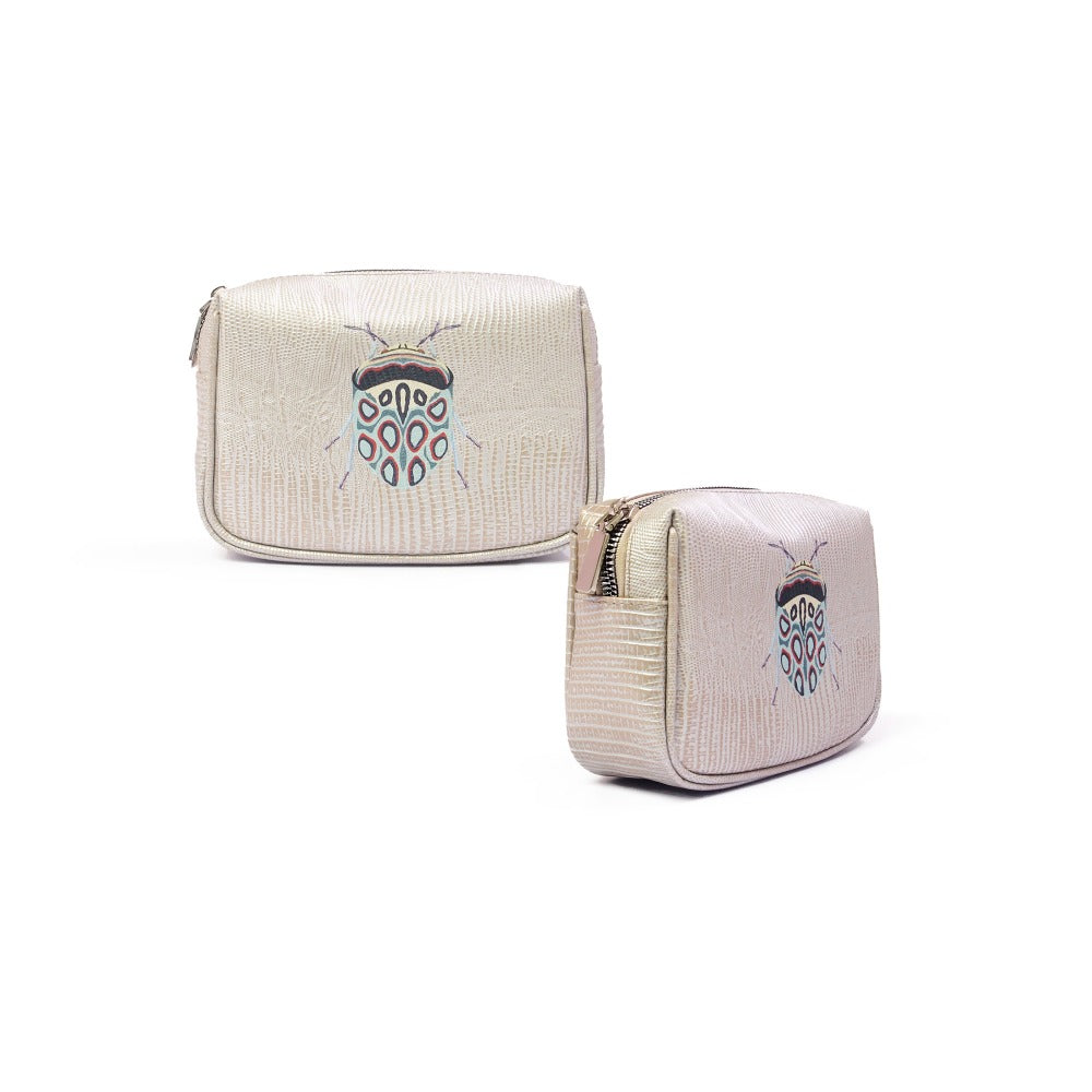 NECESER MINI TEJUS PLATA BEIGE