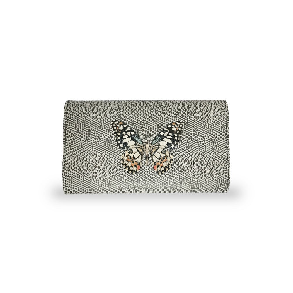 CARTERA LICHA REPTIL GRIS