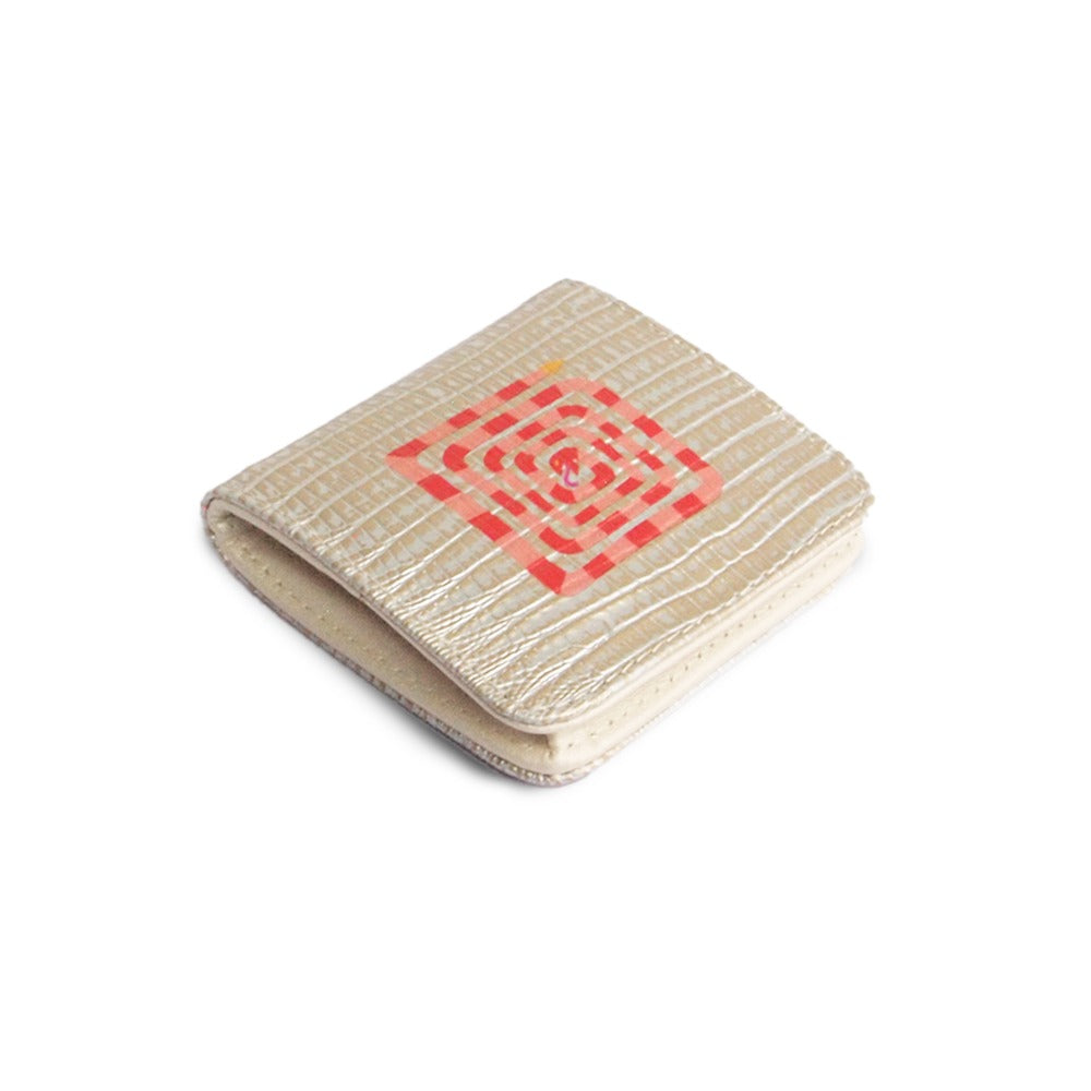 MONEDERO CUADRADO TEJUS PLATA BEIGE