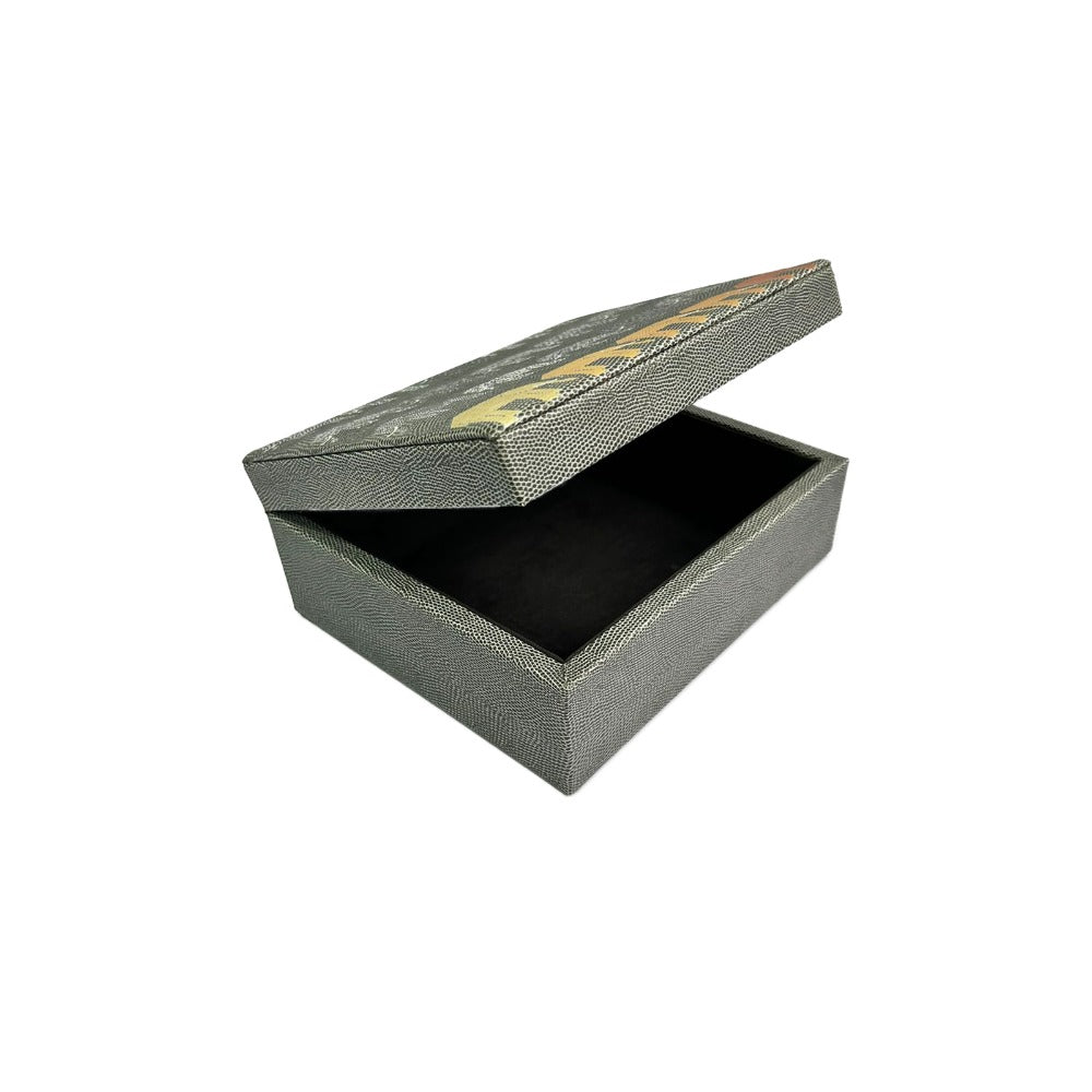 CAJA DECORATIVA MEDIANA REPTIL GRIS PEDRO FRIEDEBERG
