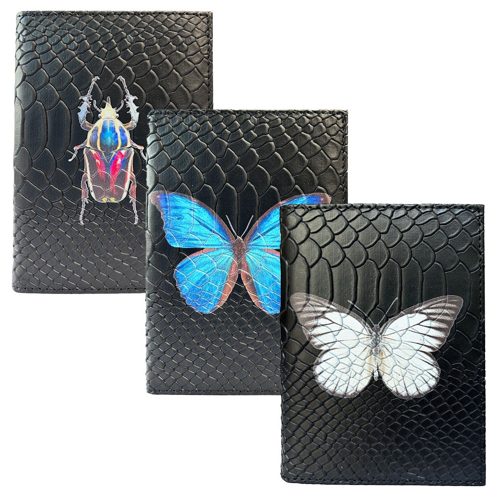 PORTA PASAPORTE Y VISA NEGRO MATE