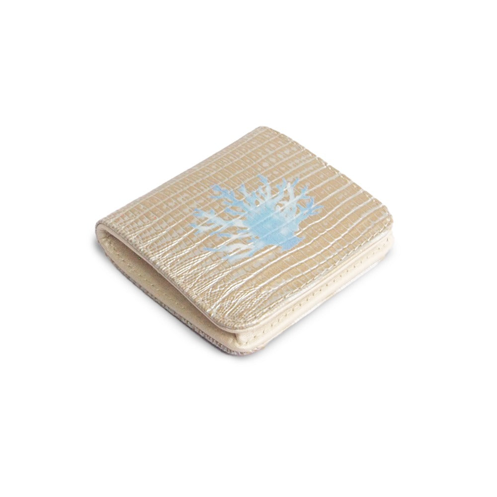 MONEDERO CUADRADO TEJUS PLATA BEIGE