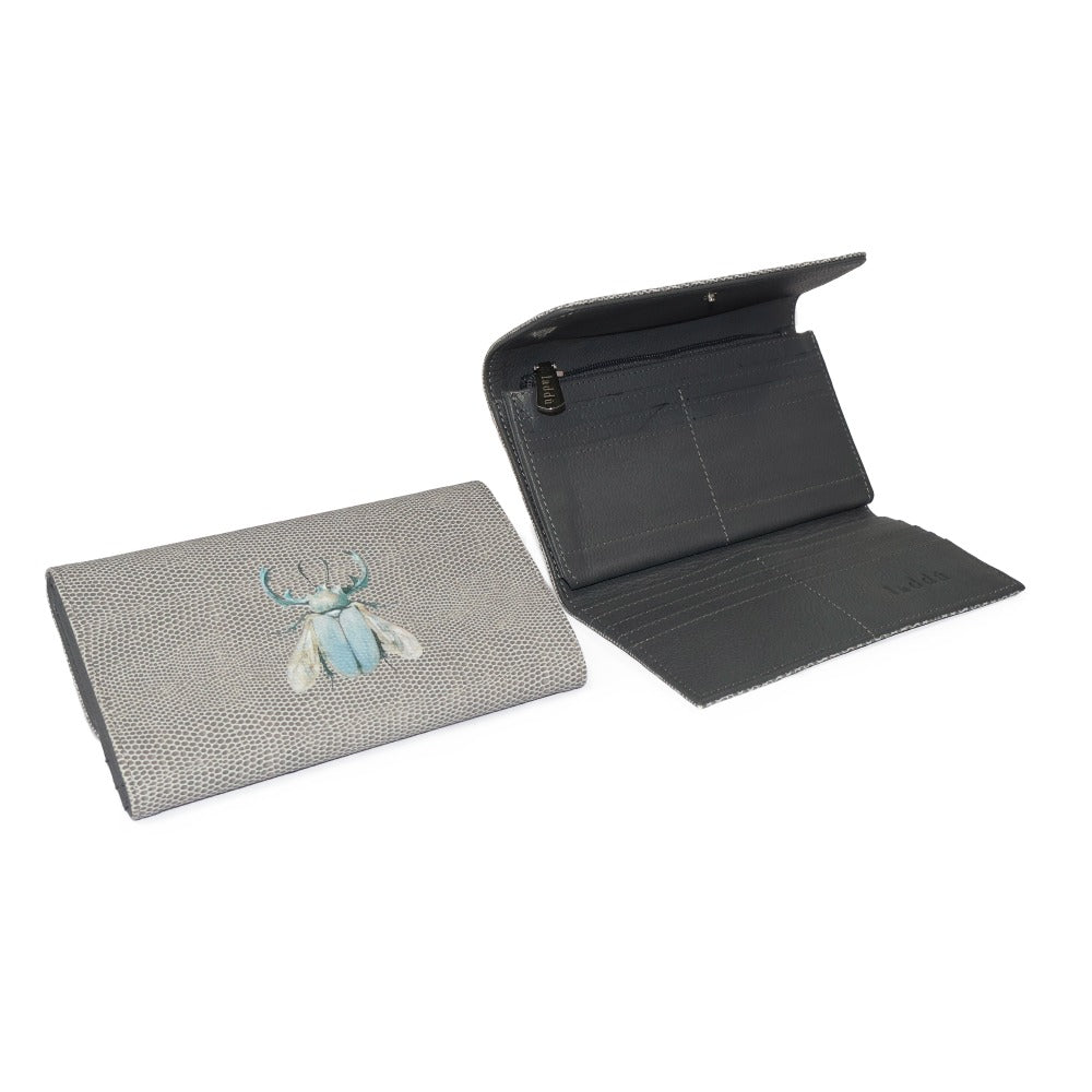 CARTERA LICHA REPTIL GRIS