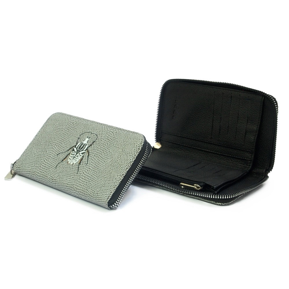 CARTERA MINI LICHA REPTIL GRIS