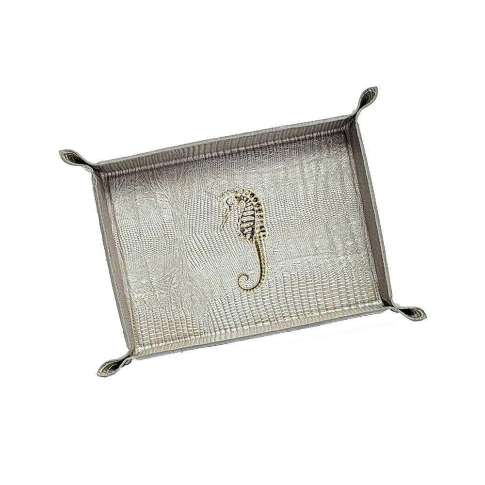 VACIA BOLSILLOS GRANDE TEJUS PLATA BEIGE