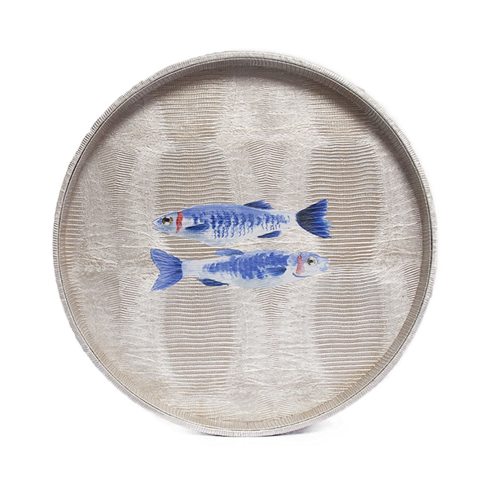 CHAROLA REDONDA TEJUS PLATA BEIGE