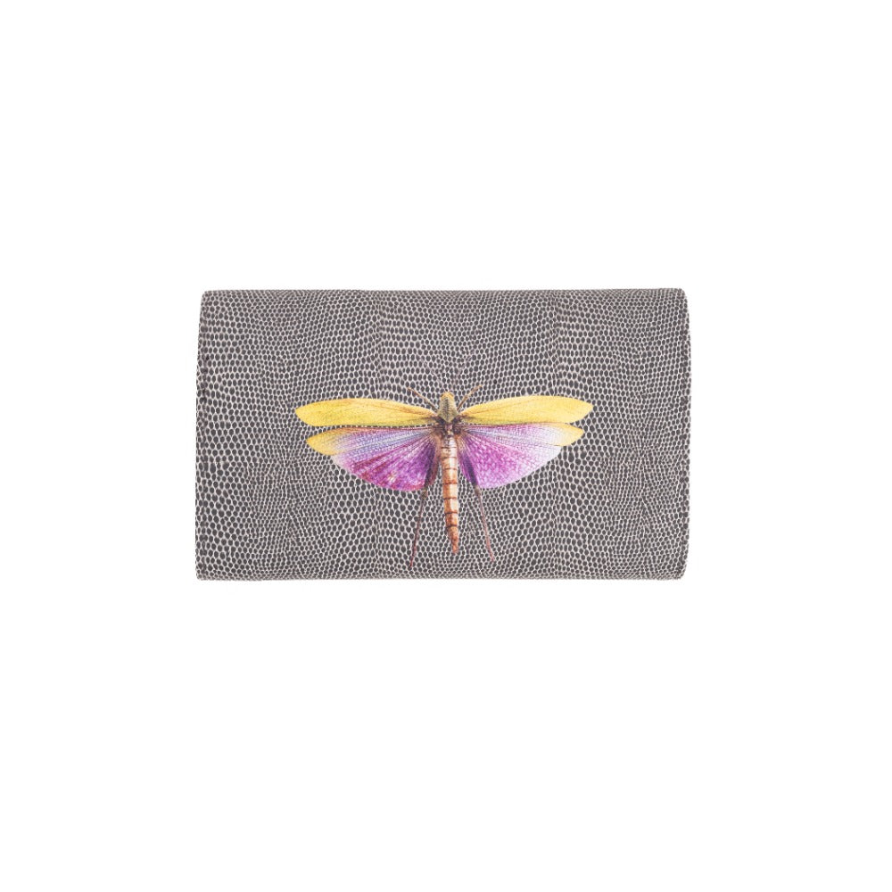 CARTERA LICHA REPTIL GRIS