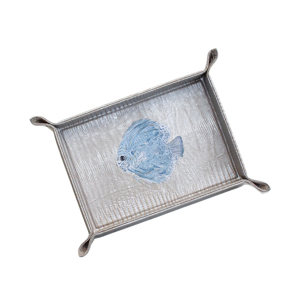 VACIA BOLSILLOS GRANDE TEJUS PLATA BEIGE