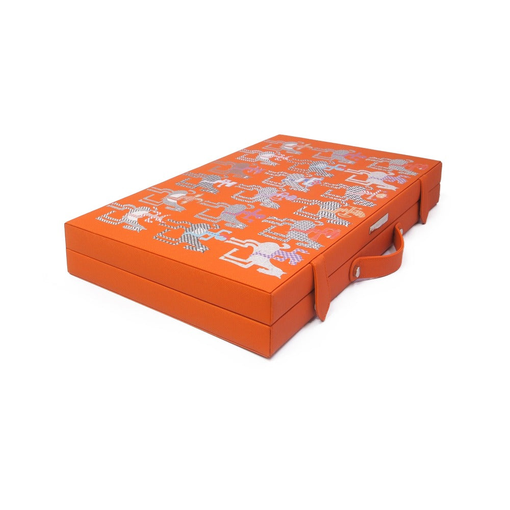 BACKGAMMON MEDIANO FORRO NARANJA PEDRO FRIEDEBERG