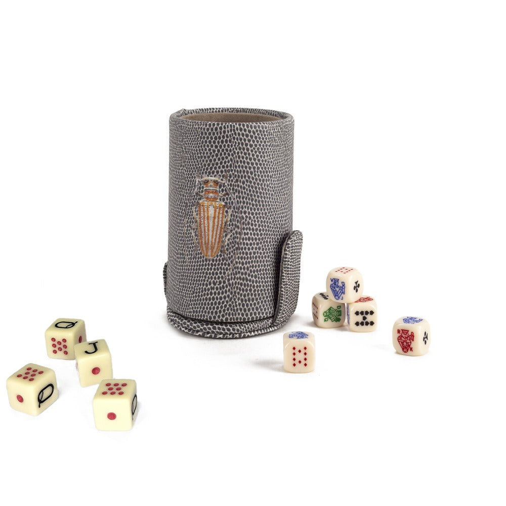 CUBILETE CON TAPA REPTIL GRIS