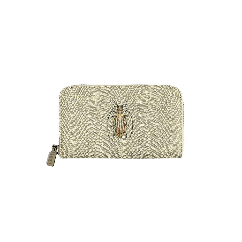 CARTERA MINI LICHA RAYITAS CARNE