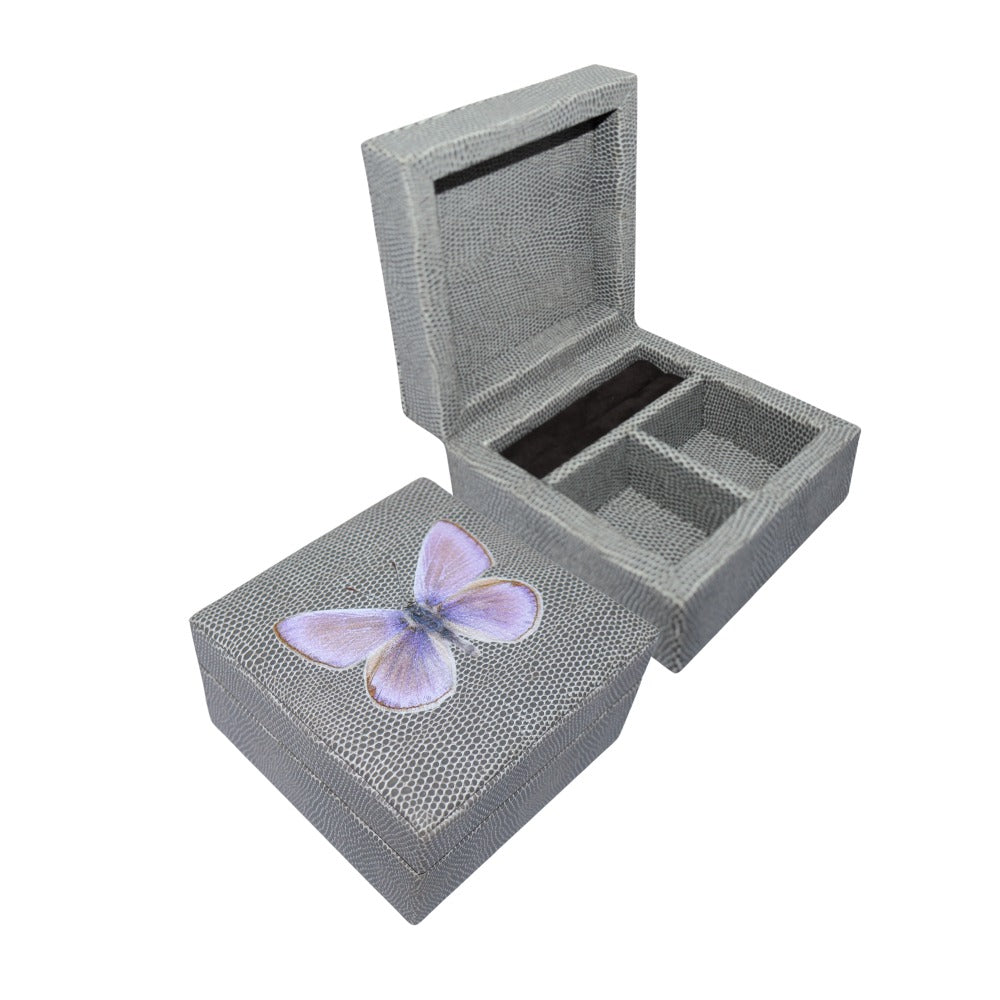 MINI GRAY REPTILE JEWELRY BOX