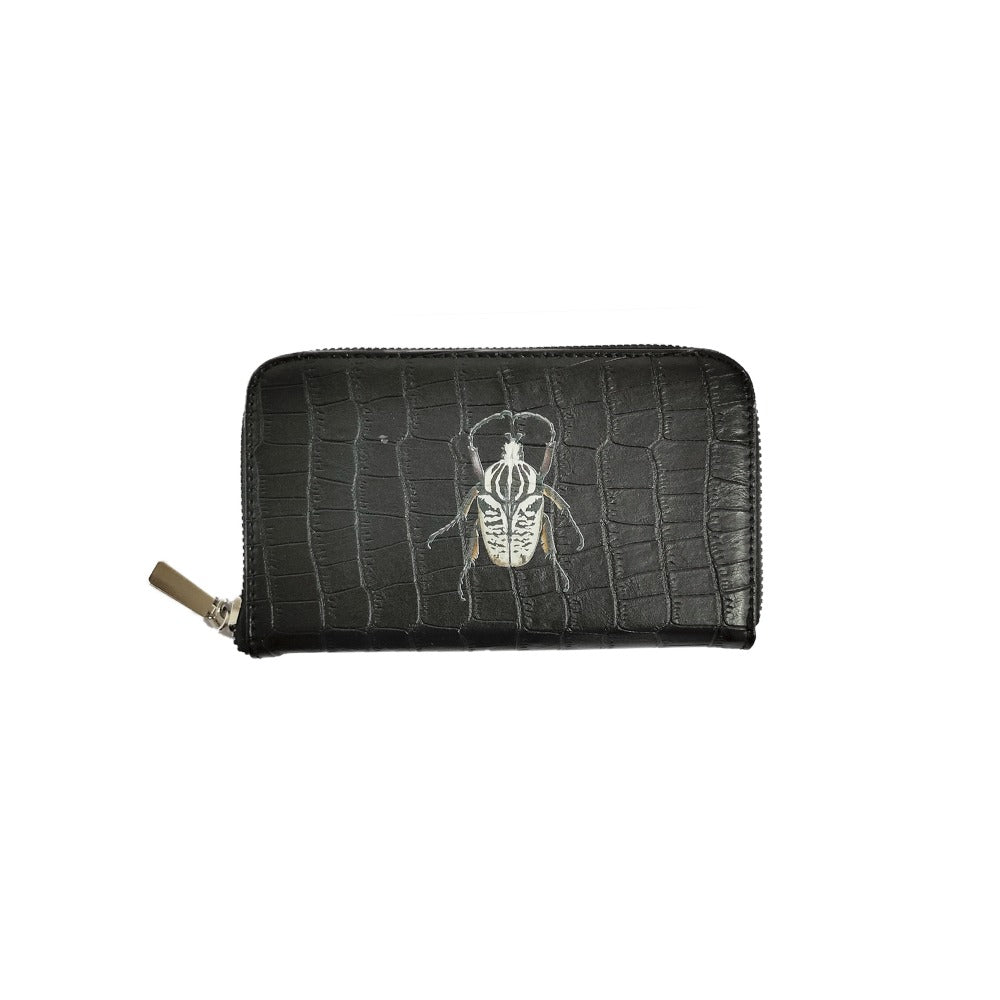 CARTERA MINI LICHA CROCO GLOSY NEGRO