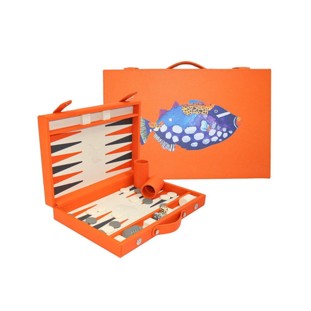 BACKGAMMON MEDIANO FORRO NARANJA
