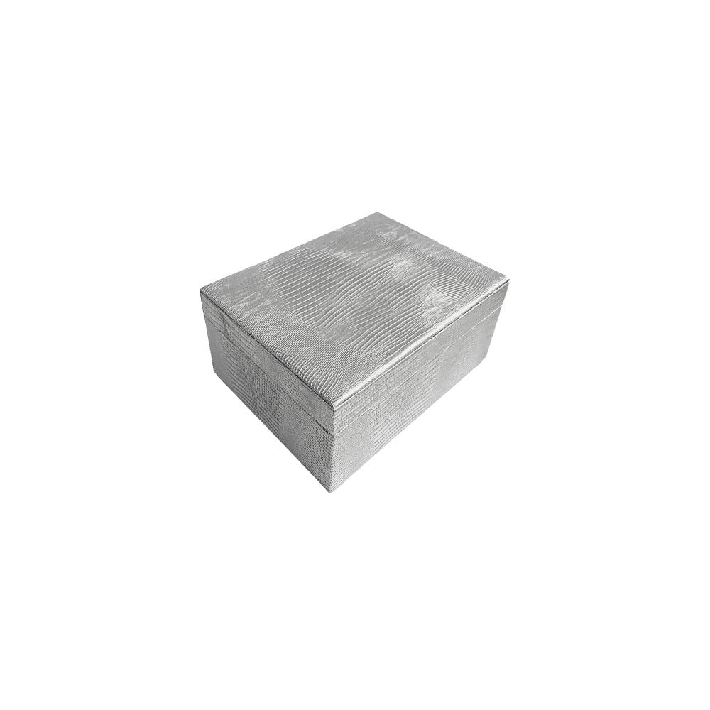 CAJA DECORATIVA CHICA TEJUS PLATA LISO