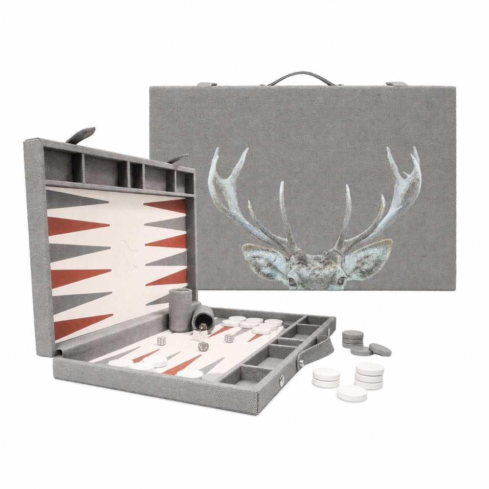 BACKGAMMON GRANDE REPTIL GRIS