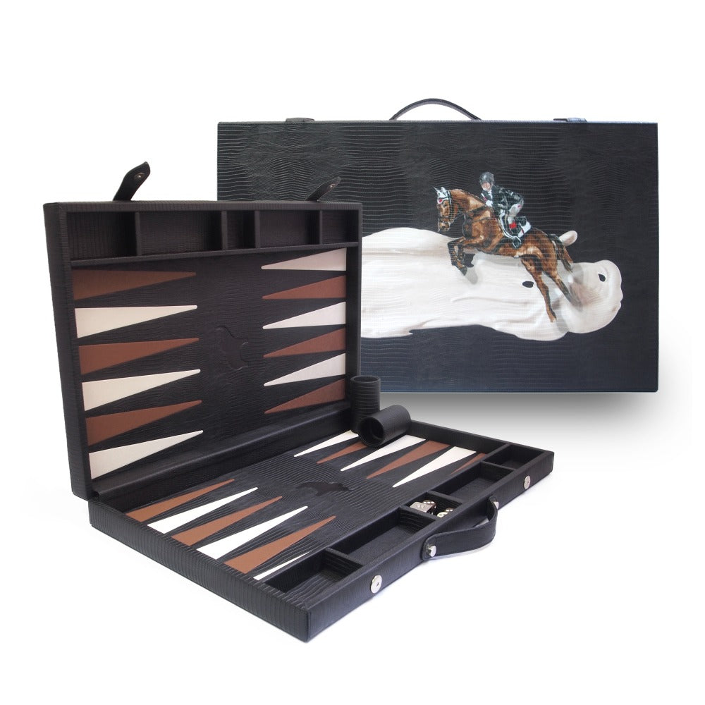 BACKGAMMON GRANDE NEGRO ARMADILLO MATE TAY XACUR