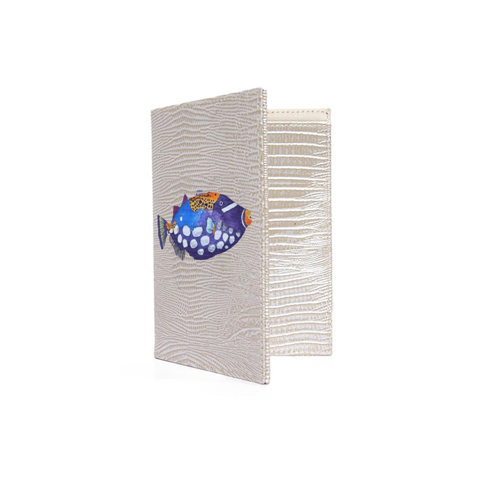 PORTA PASAPORTE Y VISA TEJUS PLATA BEIGE
