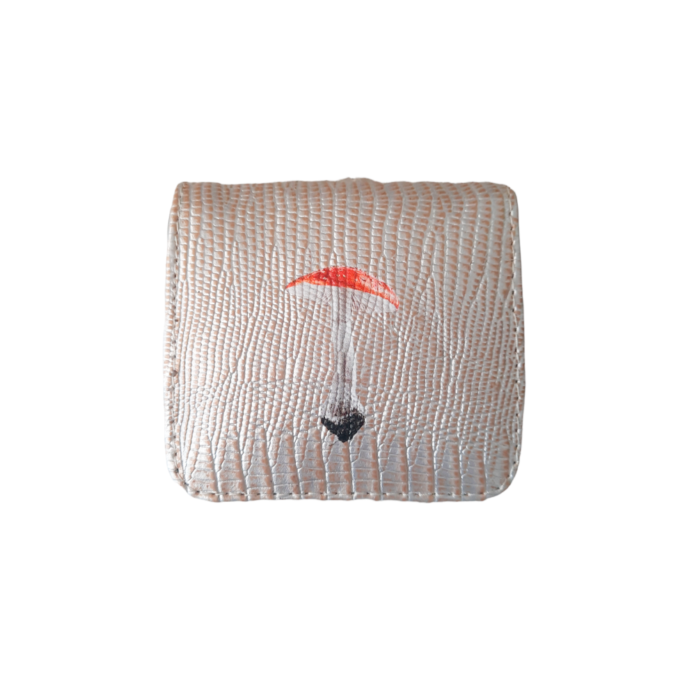 MONEDERO CUADRADO TEJUS PLATA BEIGE