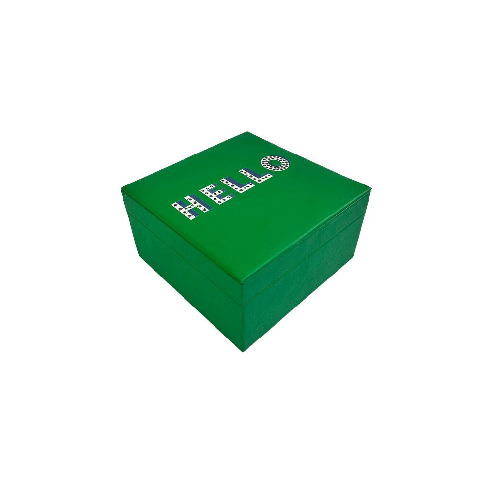 CAJA DECORATIVA CHICA KENYA ESMERALDA HELLO