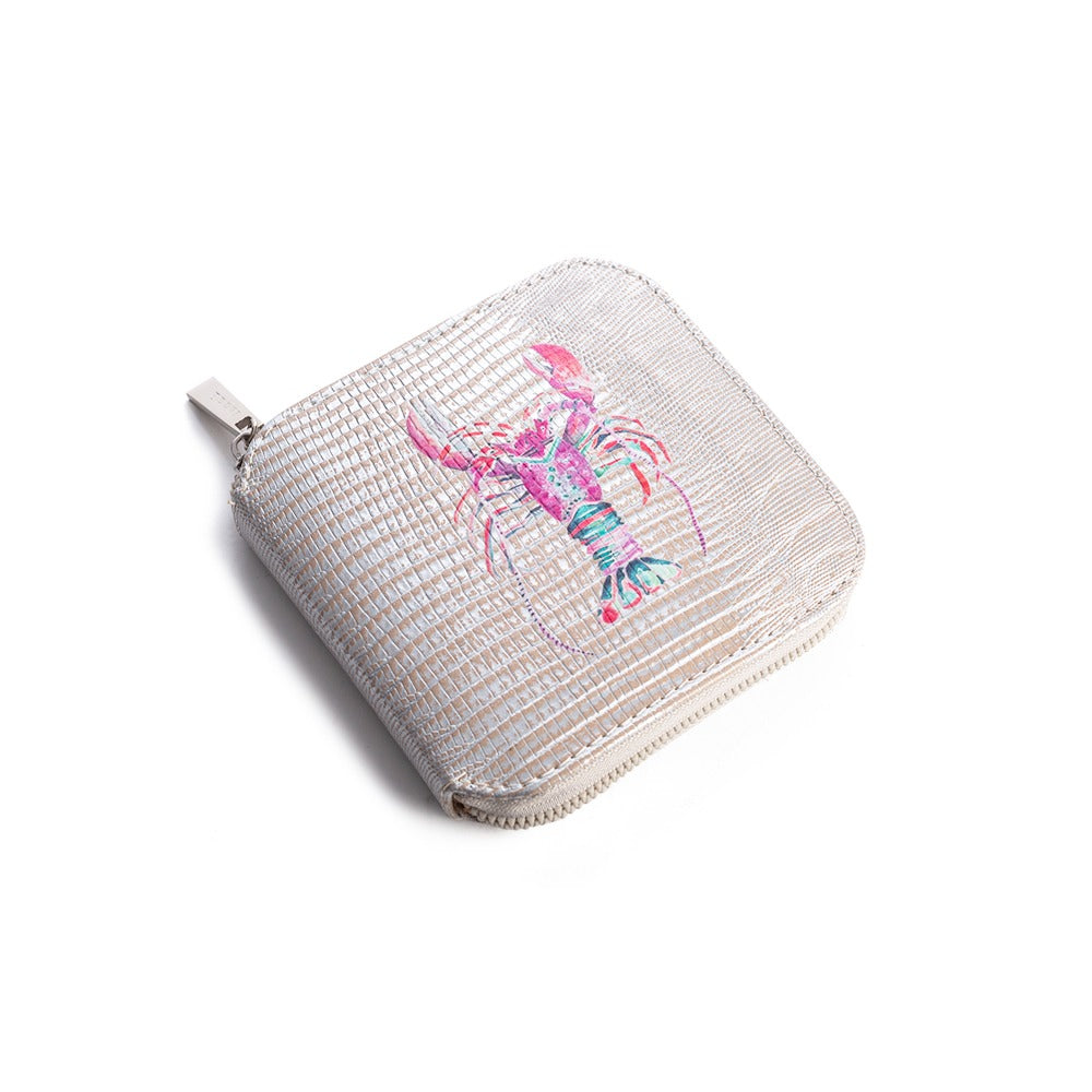 JOYERO DE VIAJE TEJUS PLATA BEIGE LANGOSTA ROSA