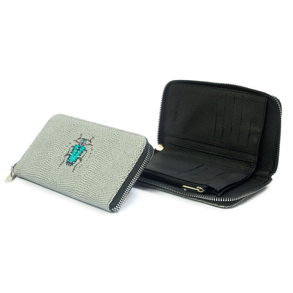 CARTERA MINI LICHA REPTIL GRIS