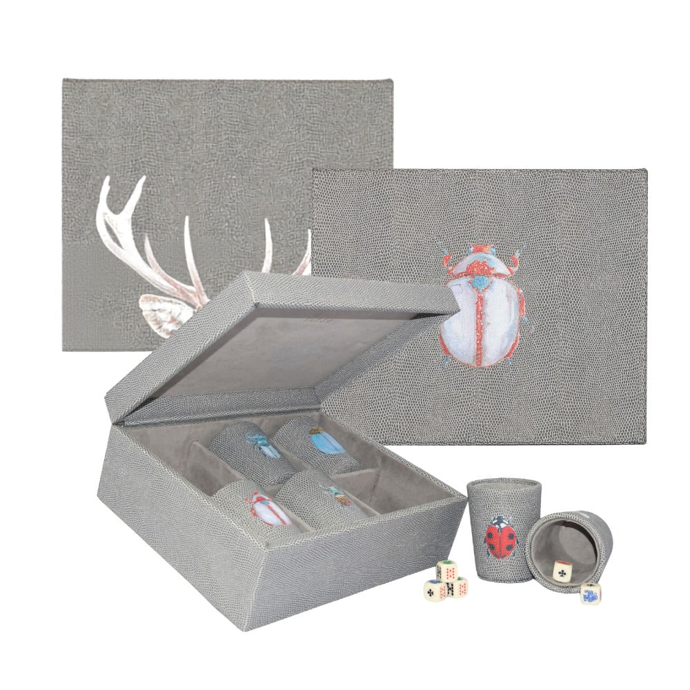 SET CUBILETES REPTIL GRIS