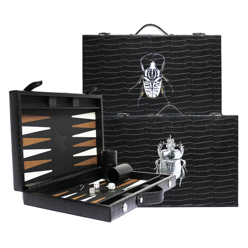 BACKGAMMON GRANDE CROCO NEGRO