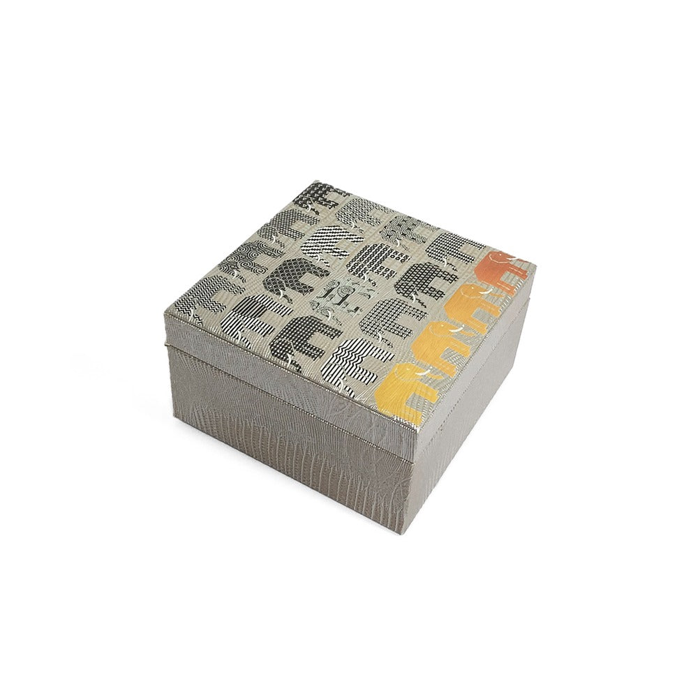CAJA DE TE 4 TEJUS PLATA BEIGE PEDRO FRIEDEBERG