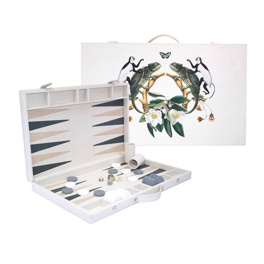 BACKGAMMON GRANDE FIORE BLANCO MUZALUCI