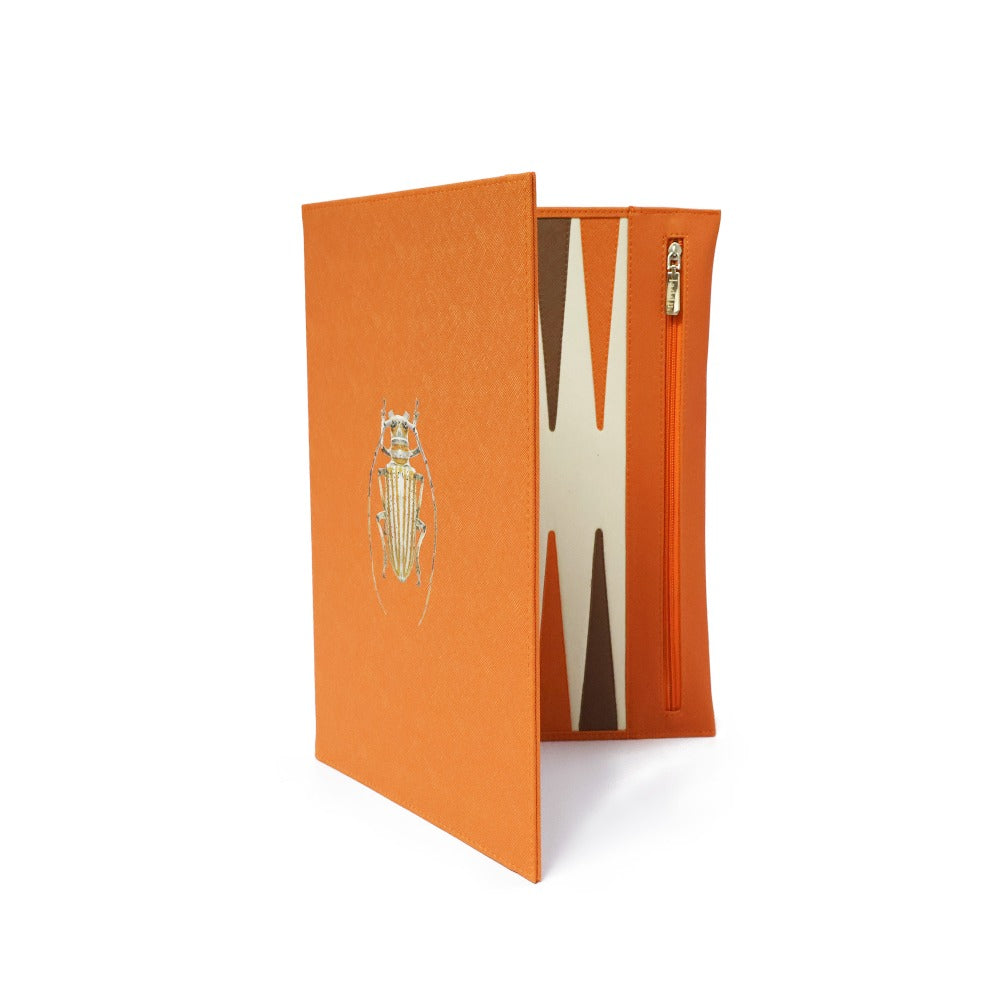 BACKGAMMON DE VIAJE FORRO NARANJA