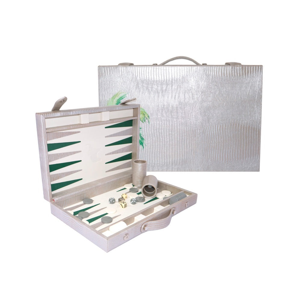 BACKGAMMON MEDIANO TEJUS PLATA BEIGE