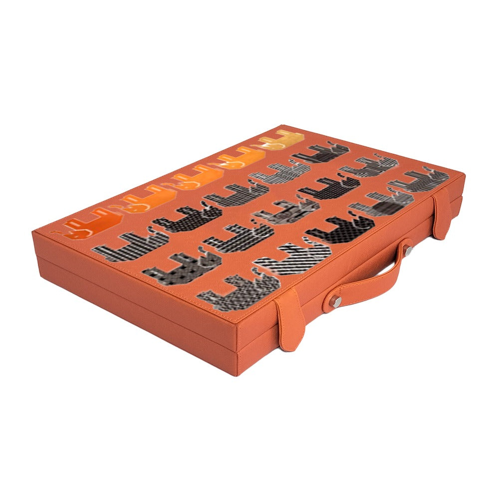 BACKGAMMON GRANDE FORRO NARANJA PEDRO FRIEDEBERG