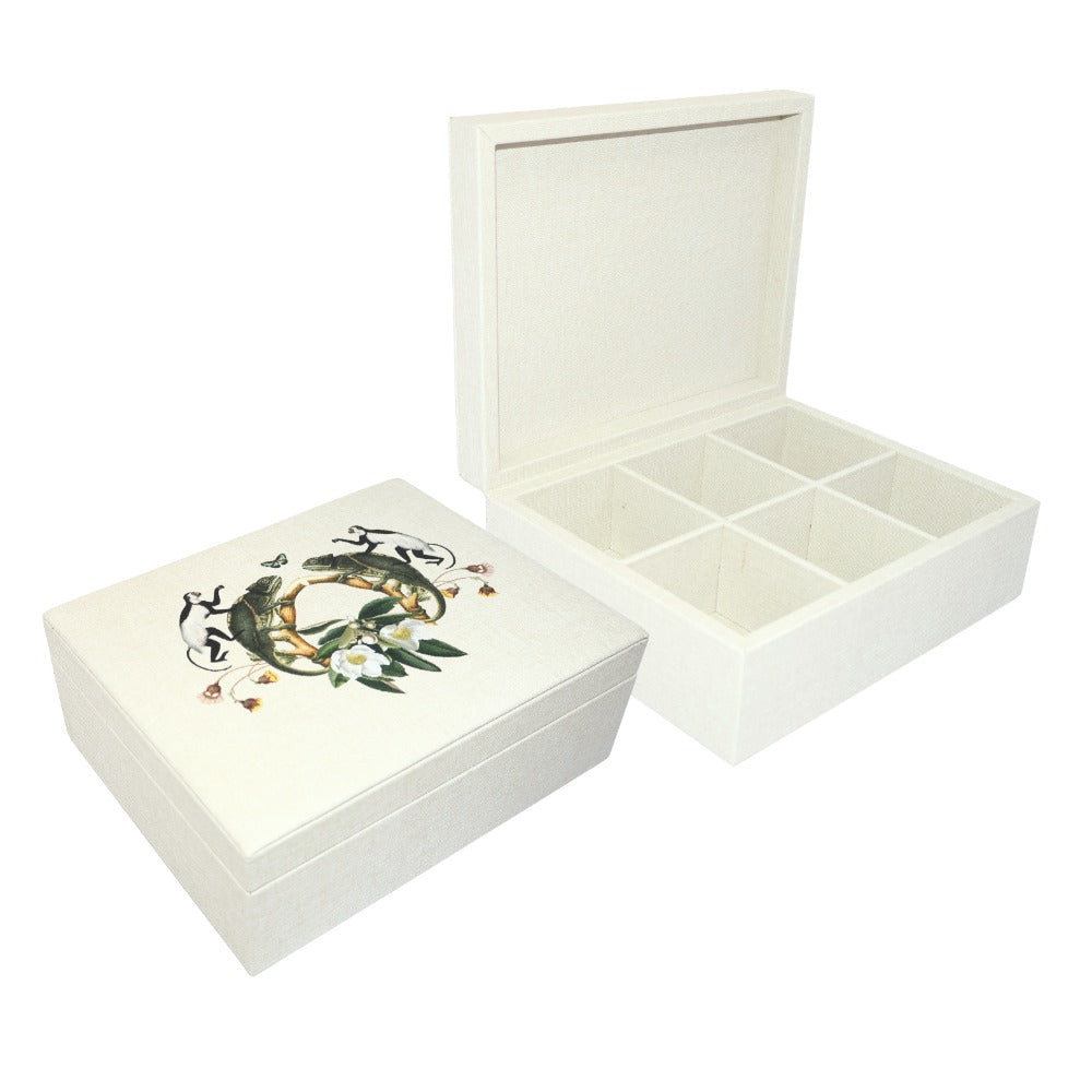 CAJA DE TE 6 FIORE BLANCO MUZALUCI