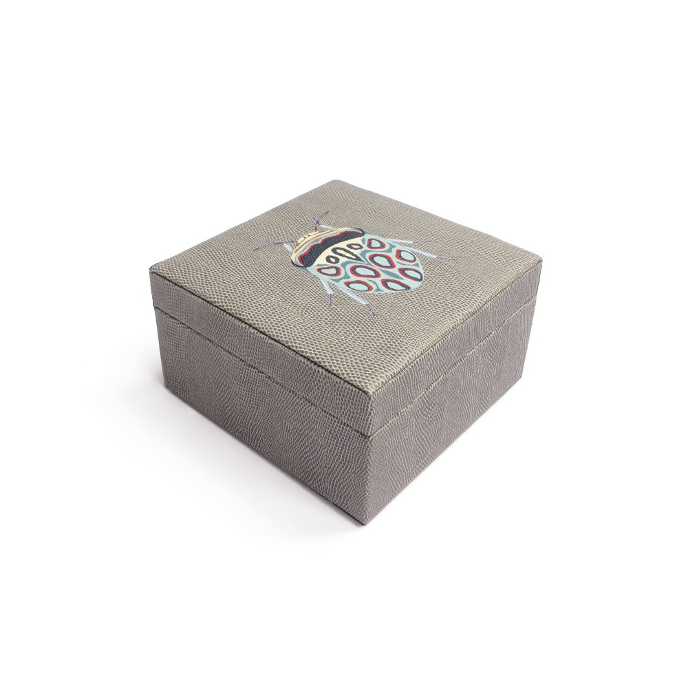 CAJA DE TE 4 REPTIL GRIS