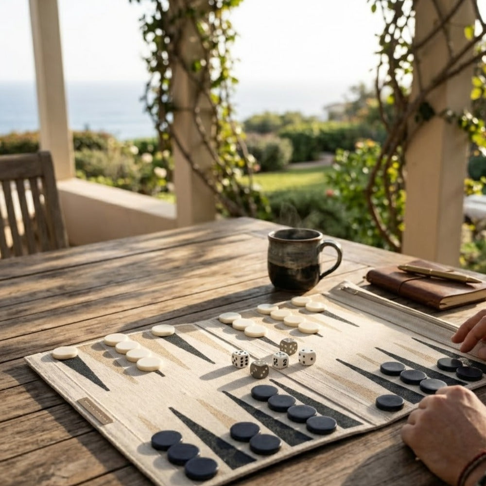 BACKGAMMON DE VIAJE FIORE BLANCO MUZALUCI