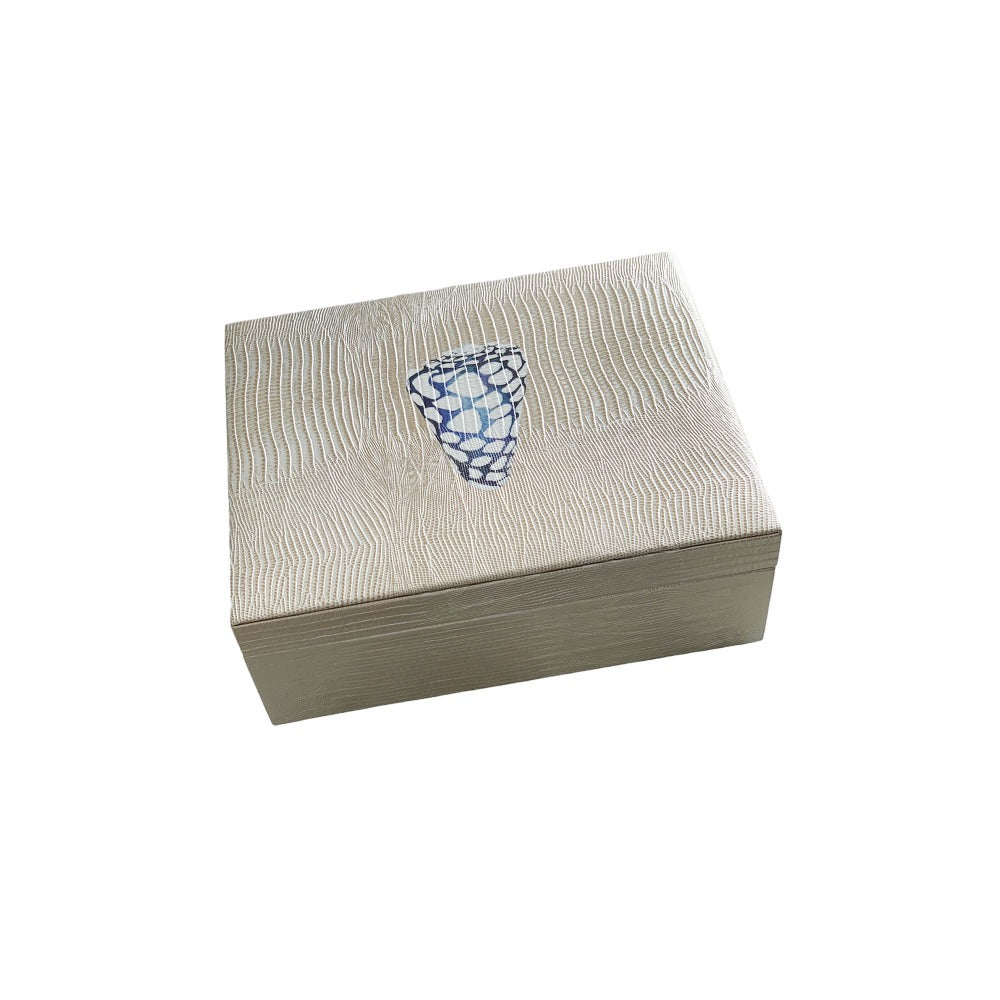 CAJA DE TE 6 TEJUS PLATA BEIGE