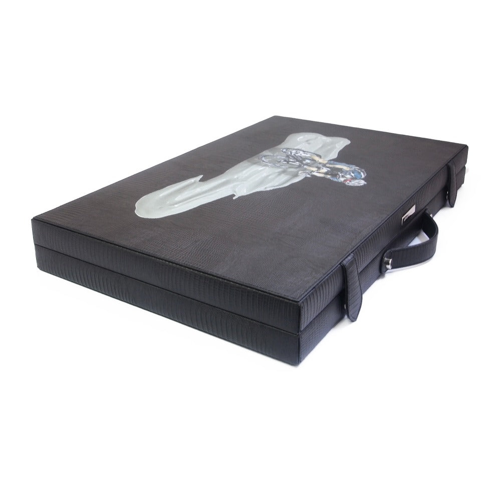 BACKGAMMON GRANDE NEGRO ARMADILLO MATE TAY XACUR