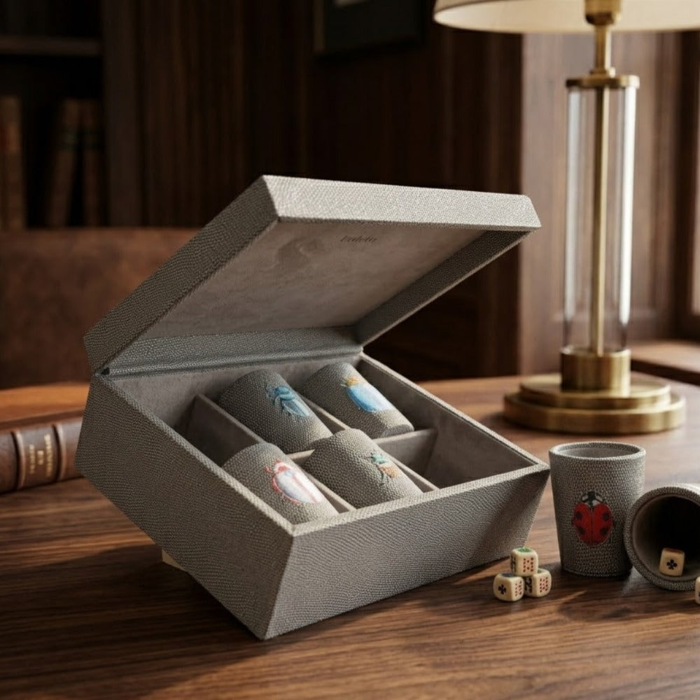 SET CUBILETES REPTIL GRIS