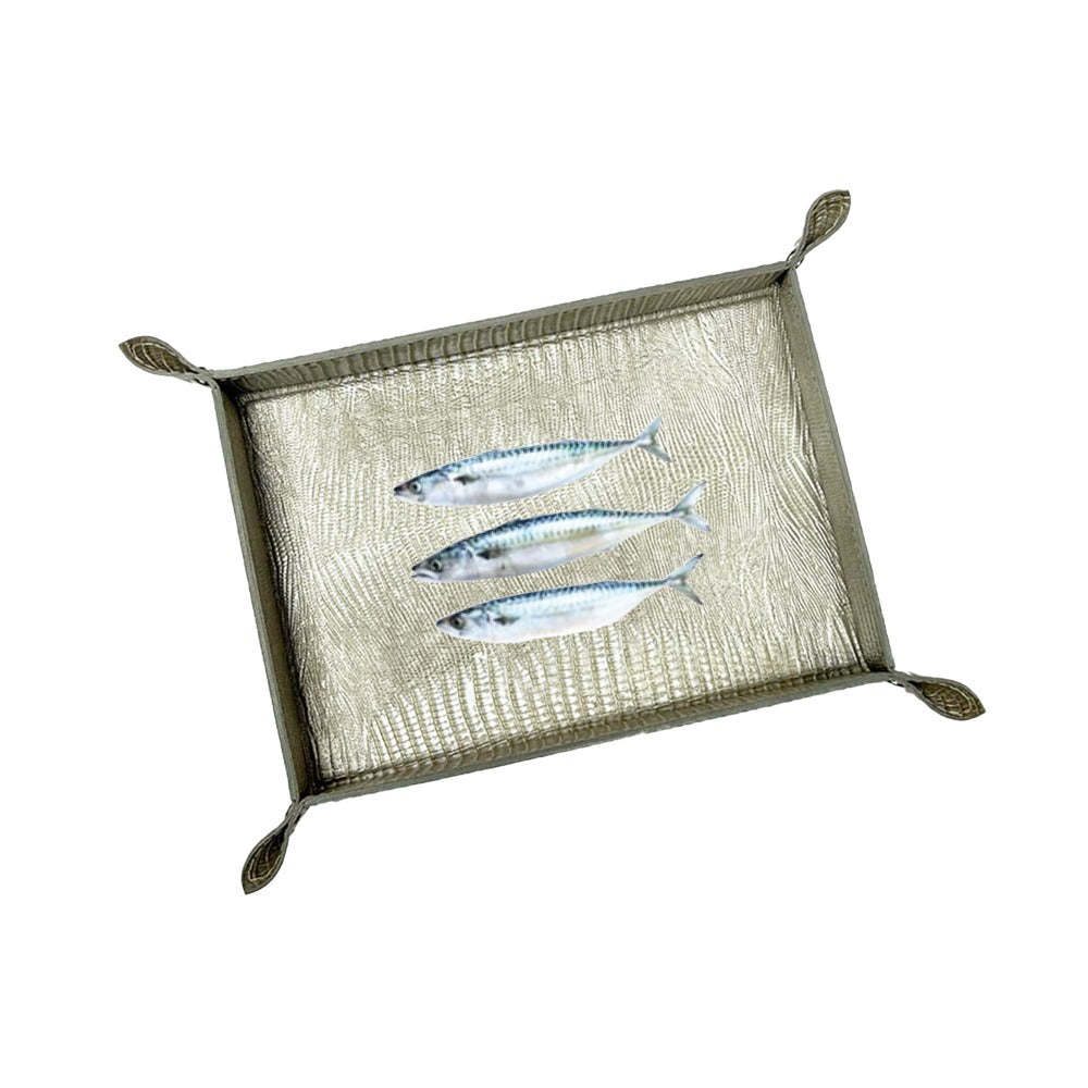 VACIA BOLSILLOS GRANDE TEJUS PLATA BEIGE