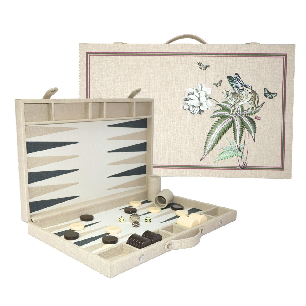 BACKGAMMON GRANDE FIORE BEIGE MUZALUCI