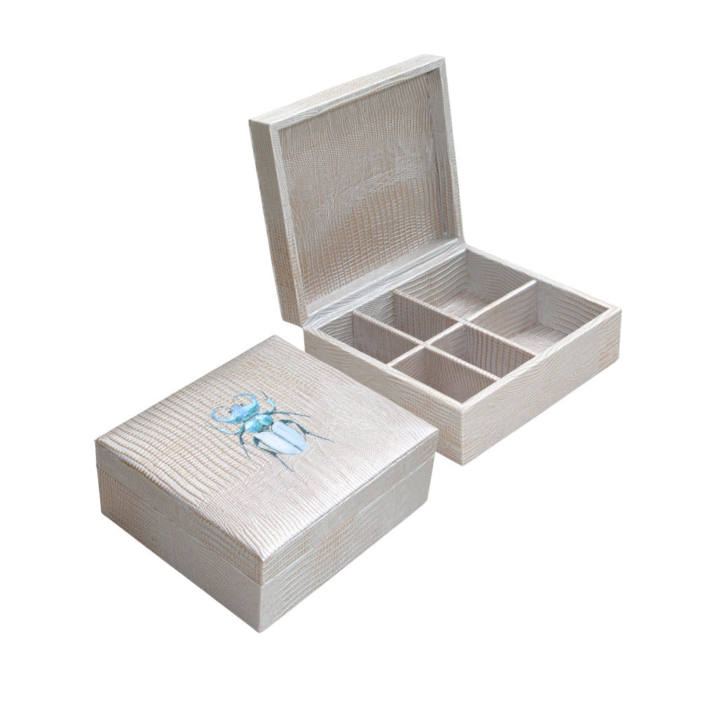 JOYERO BURO TEJUS PLATA  BEIGE
