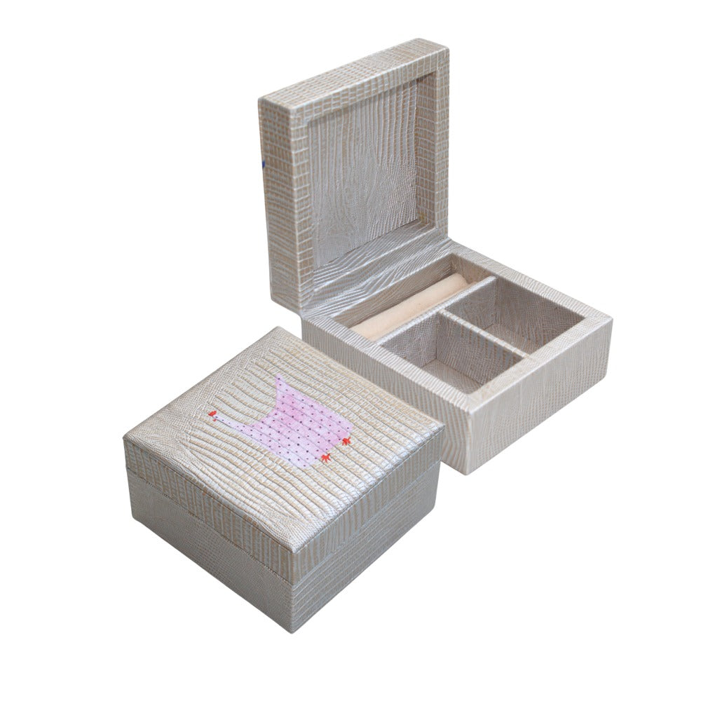 JOYERO MINI TEJUS PLATA BEIGE