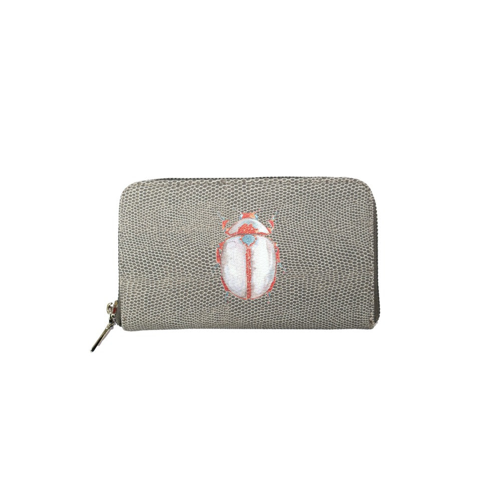 CARTERA MINI LICHA REPTIL GRIS