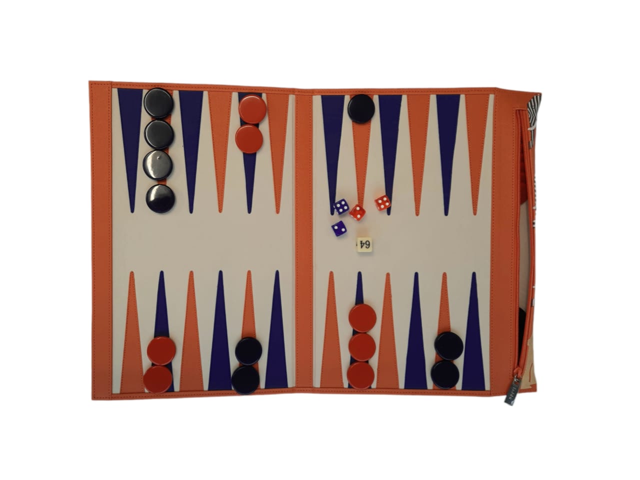 BACKGAMMON DE VIAJE FORRO NARANJA